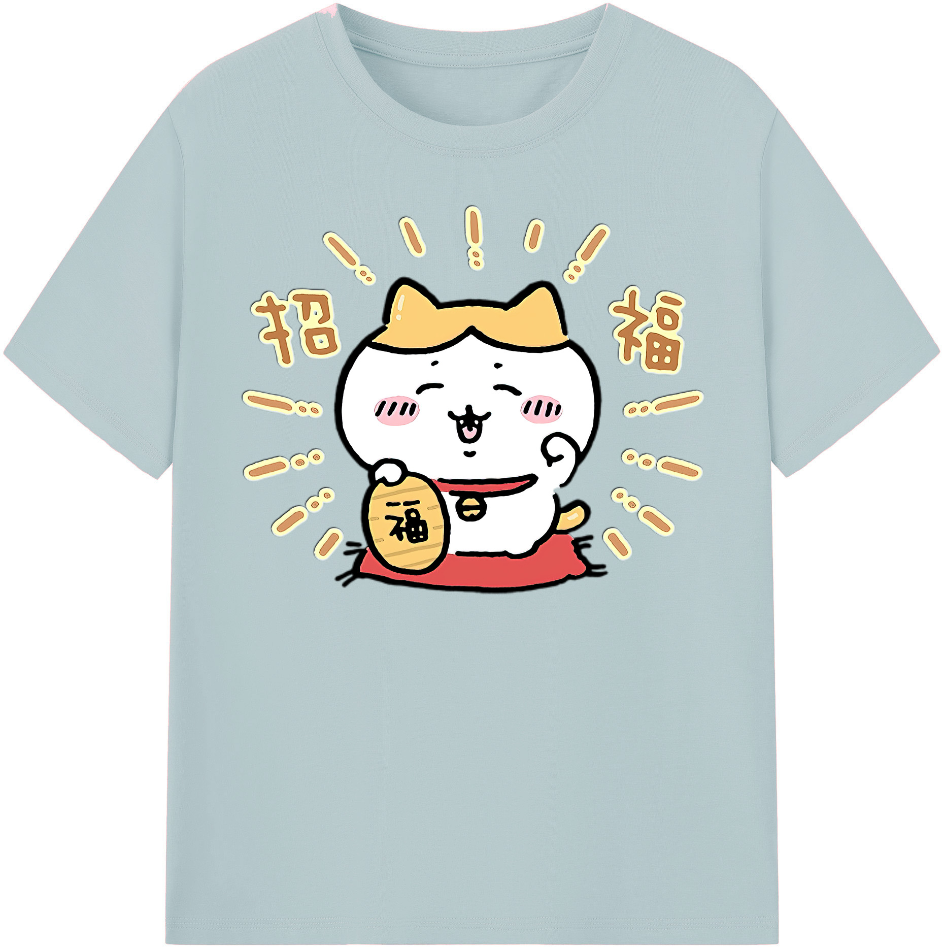 （画像用） ちいかわ ハチワレ Chii-kawa hachiware 綿100％半袖Tシャツ（フロントプリント）